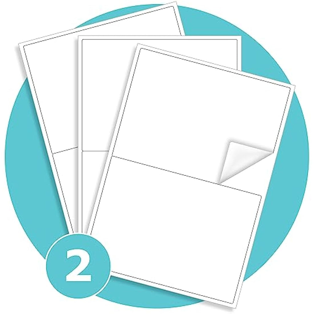 Triplast A4 Address Labels | 50 Sheets 2 Per Page | White Shipping Stickers