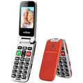 Artfone CF241 Flip Phone for Seniors – Big Button Unlocked GSM Mobile, Red