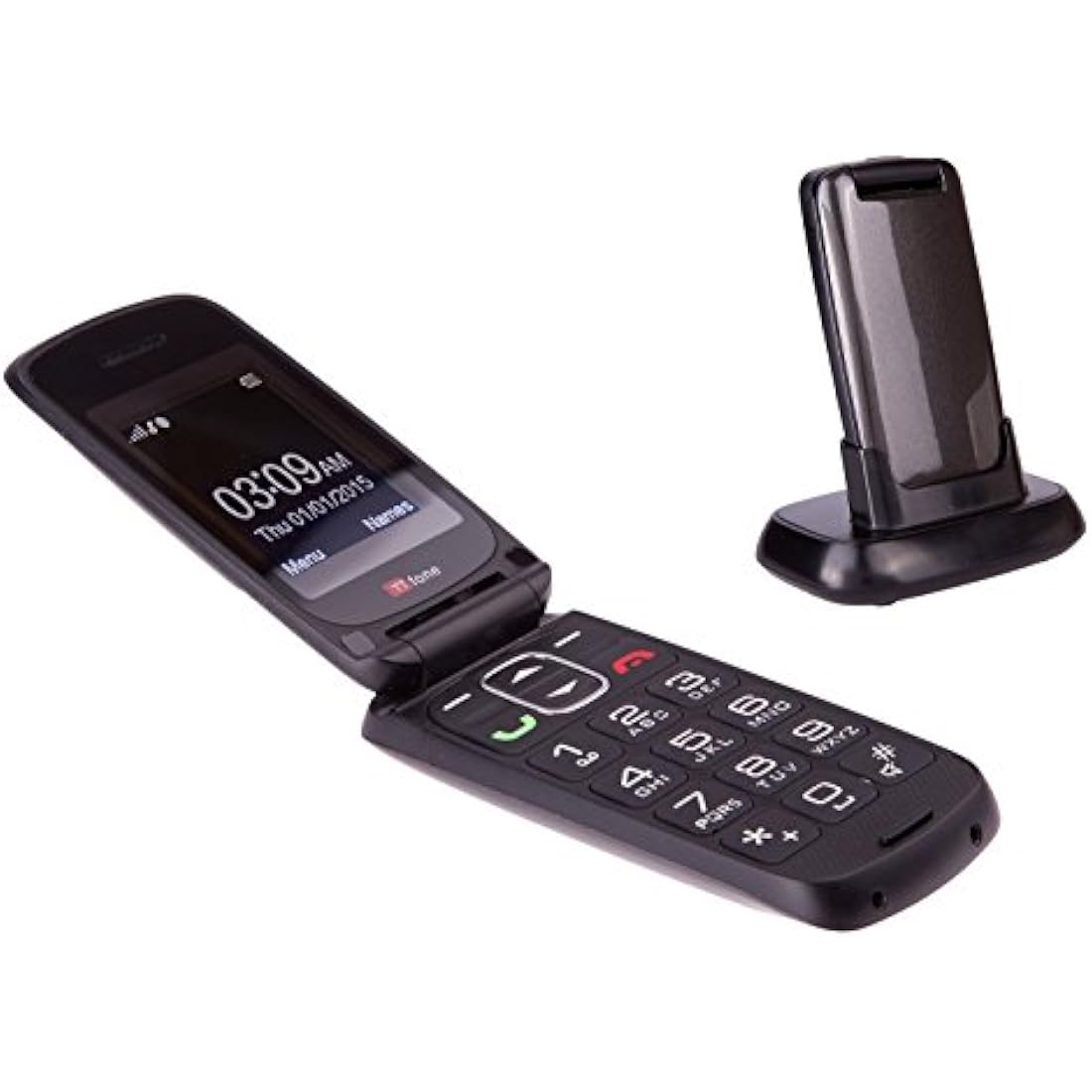 TTfone Star TT300G Flip Mobile Phone – Big Button Senior Phone, Grey