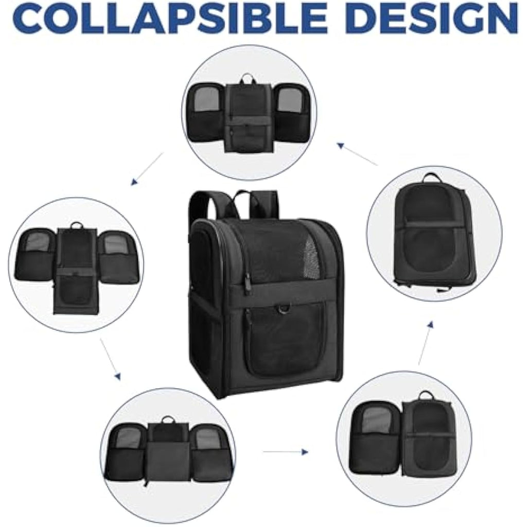 Apollo Walker Pet Carrier Backpack – Airline Approved Hiking Bag, Black