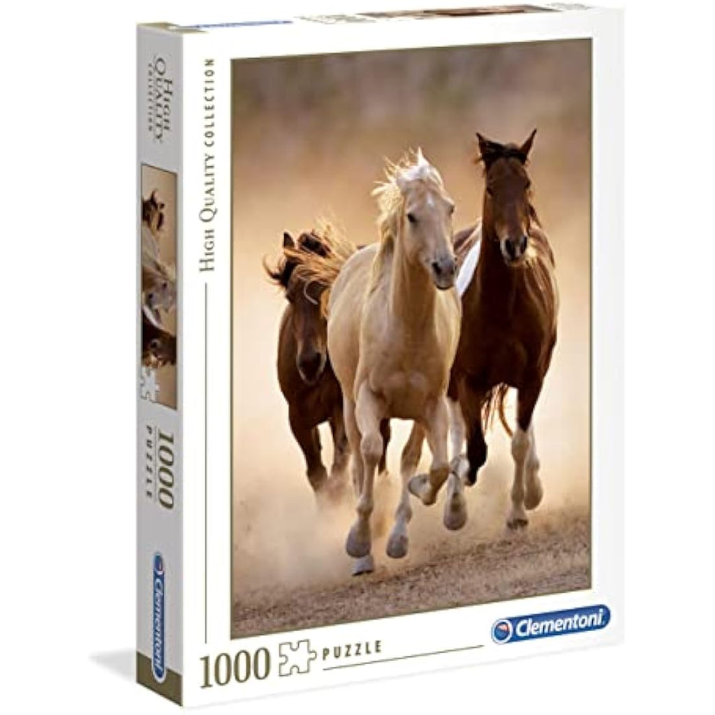 Clementoni Running Horses 1000 Piece Jigsaw Puzzle - High Quality