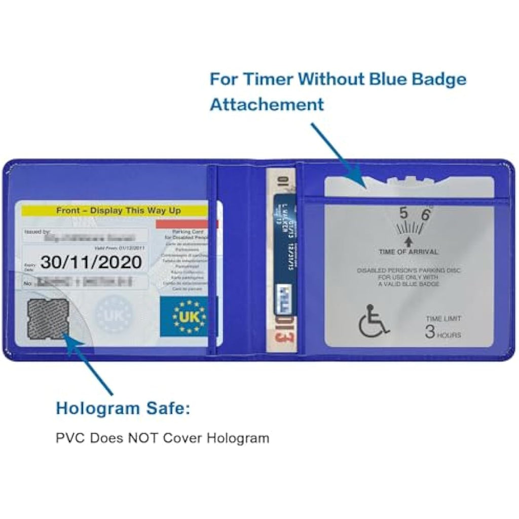 Wisdompro PU Leather Blue Badge and Timer Holder – Royal Blue Wallet