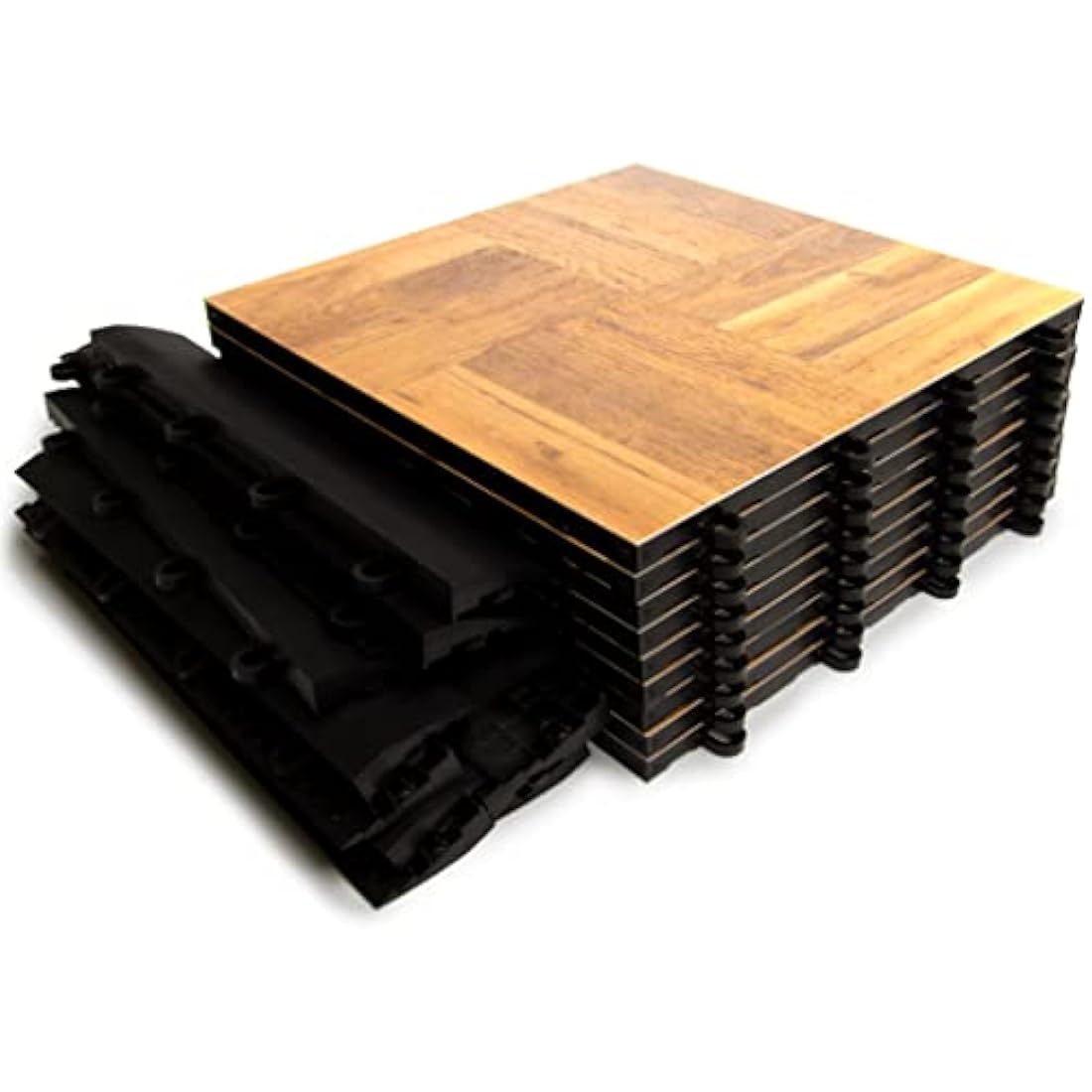 SnapFloors 3'x3' Modular Dance Floor Kit – Oak Interlocking Tiles