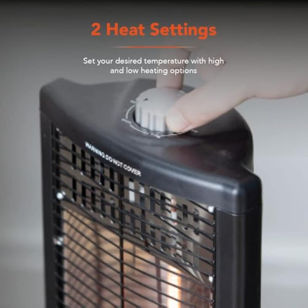 Warmlite WL42013 Carbon Infrared Heater | Portable & Oscillating - Black