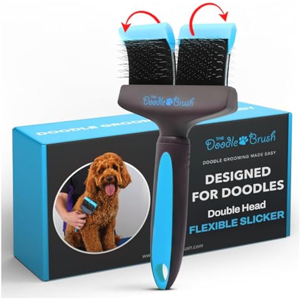 The Doodle Brush – Flexible Double Head Slicker Brush for Poodle Mixes