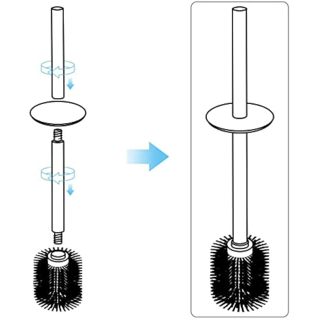 BGL 304 Stainless Steel Toilet Brush and Holder – Chrome Round Stand