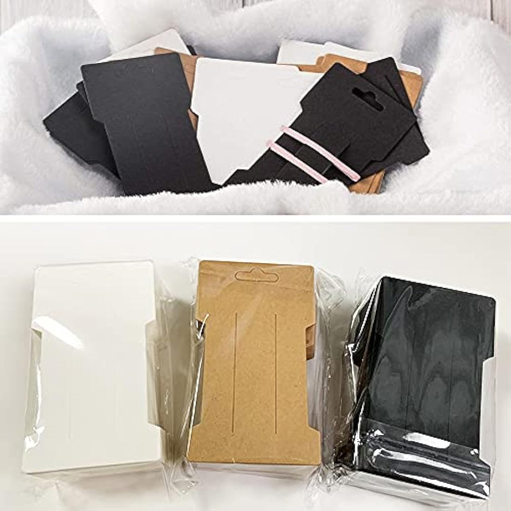 120 Pcs Hair Clip Display Cards | Kraft Paper Hairpin Cards