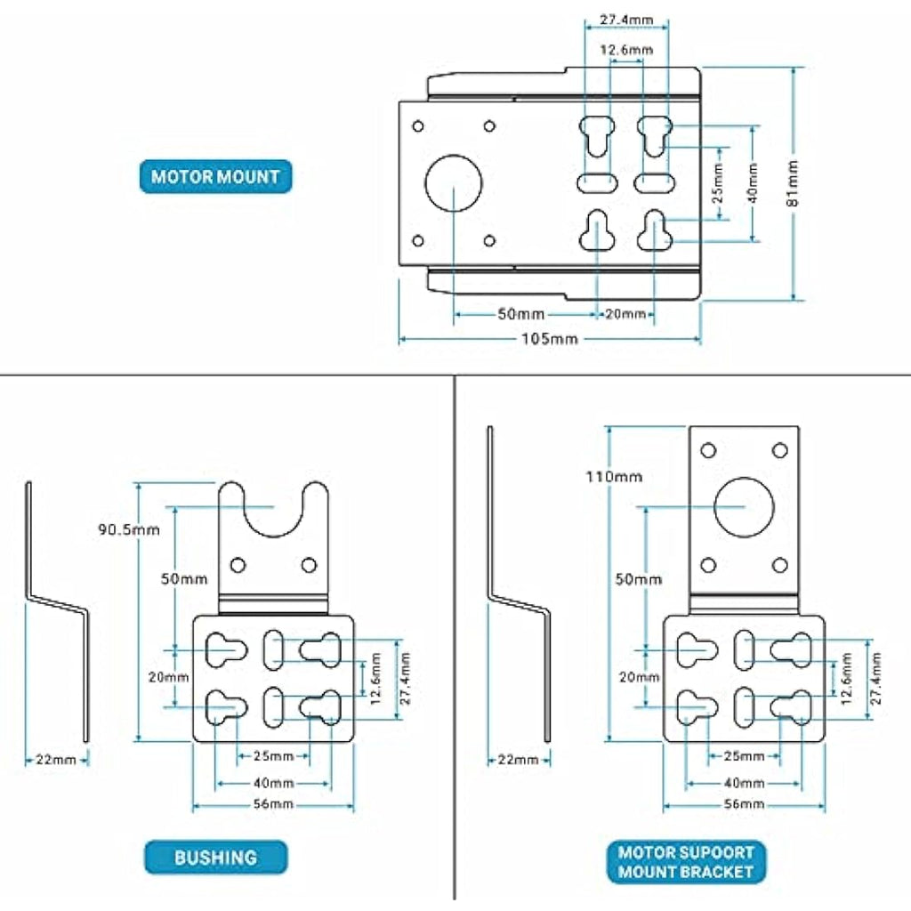 Universal Stainless Steel Rotisserie Motor Bracket Set