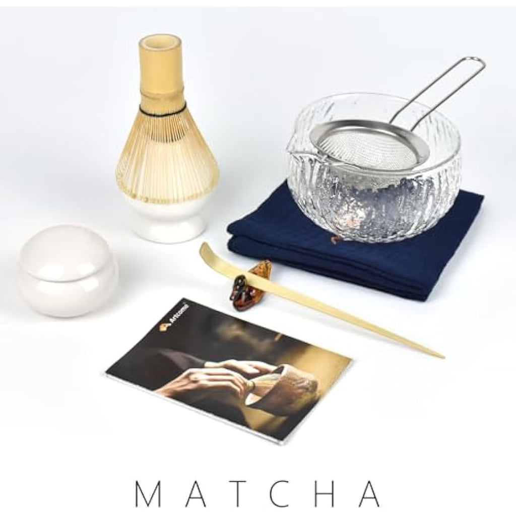 Jolof Store 9-Piece Japanese Matcha Tea Set with Bamboo Whisk - White