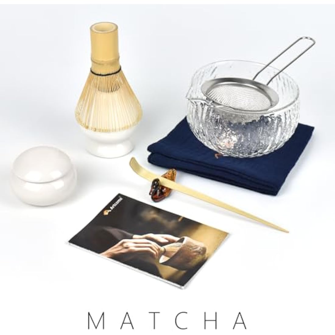 Jolof Store 9-Piece Japanese Matcha Tea Set with Bamboo Whisk - White