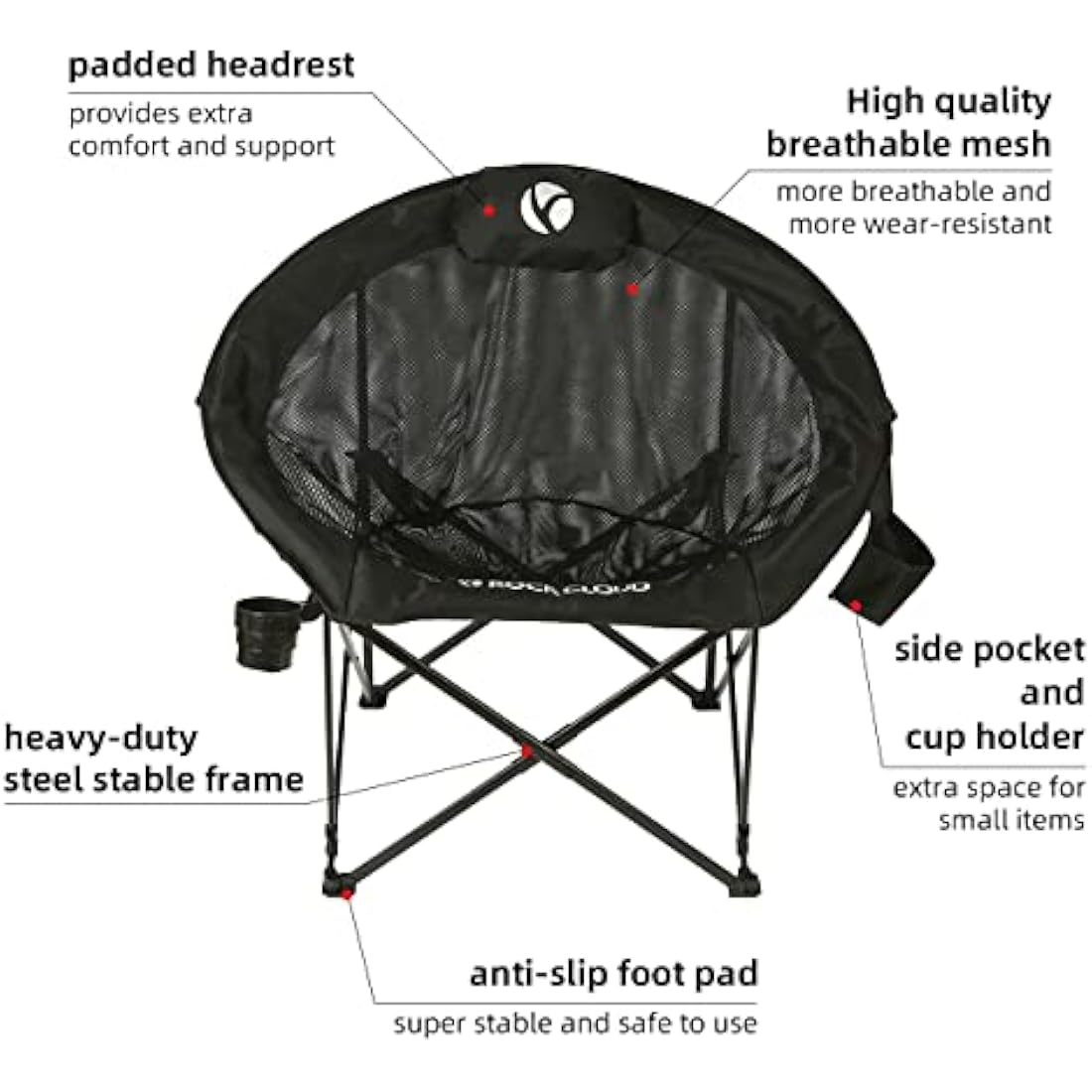 Rock Cloud Portable Camping Chair | Lightweight Folding Seat