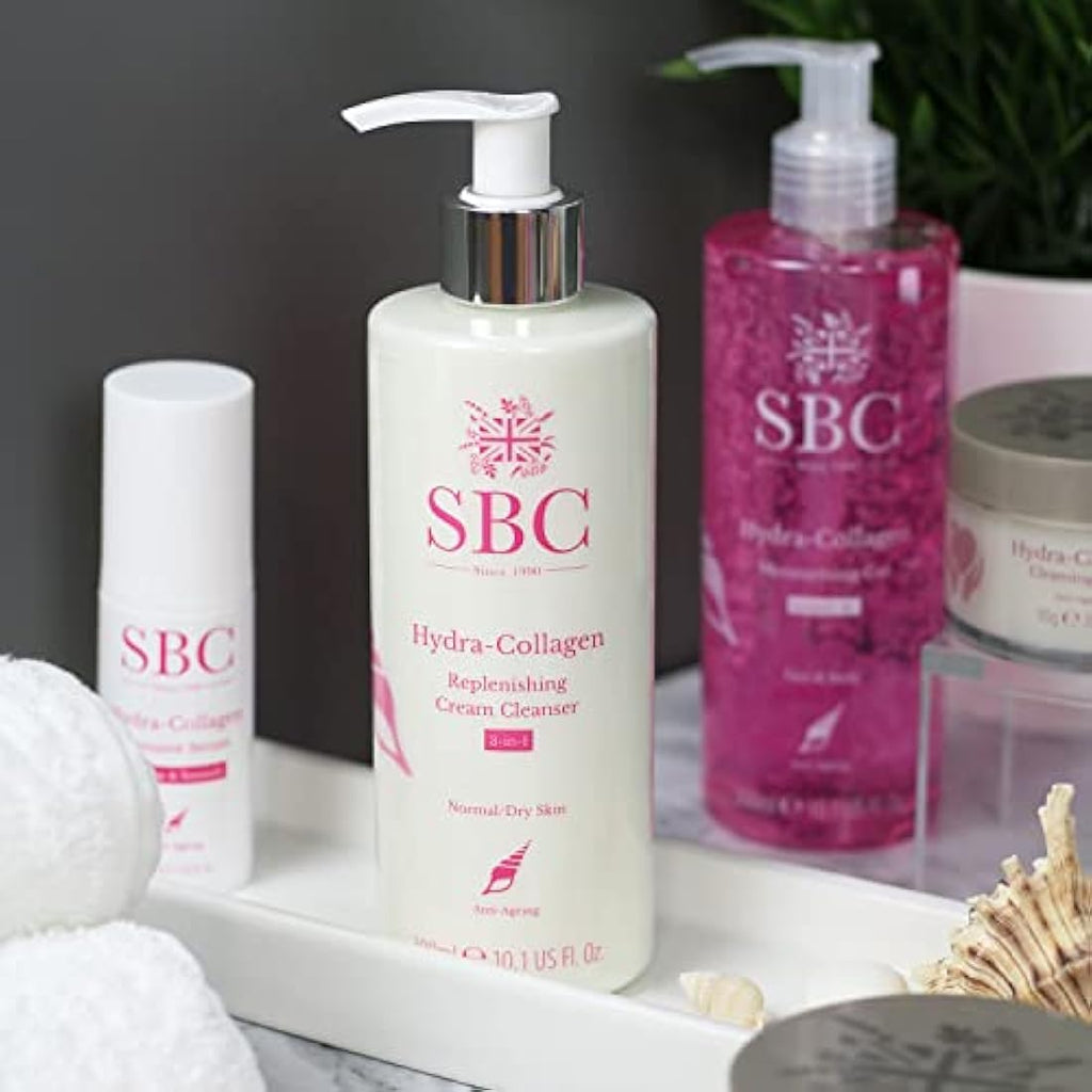SBC Skincare Hydra-Collagen Replenishing Cream Cleanser & Shammy 300ml