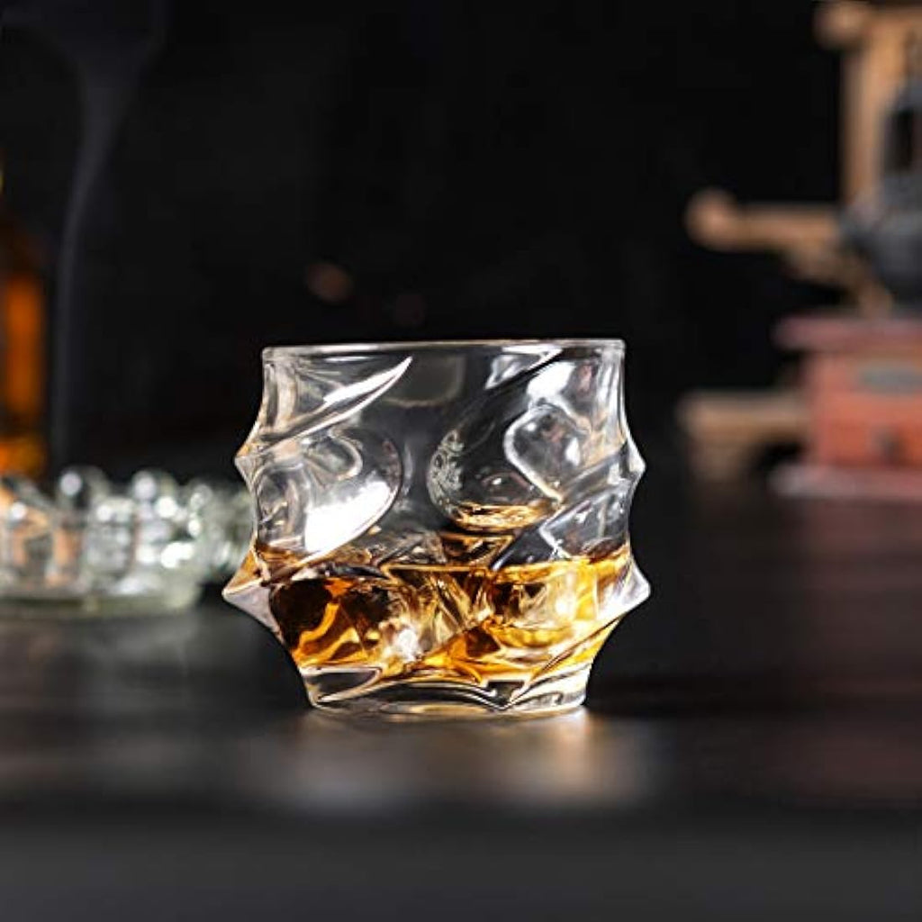 KANARS Lead-Free Crystal Whiskey Glasses – 4-Piece Set for Bourbon