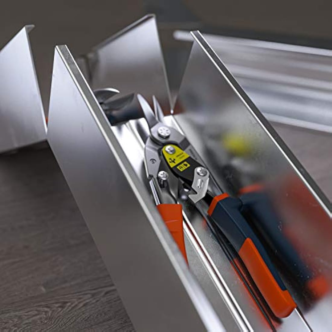 Presch Heavy Duty Tin Snips – Straight Cut Aviation Snips for Metal
