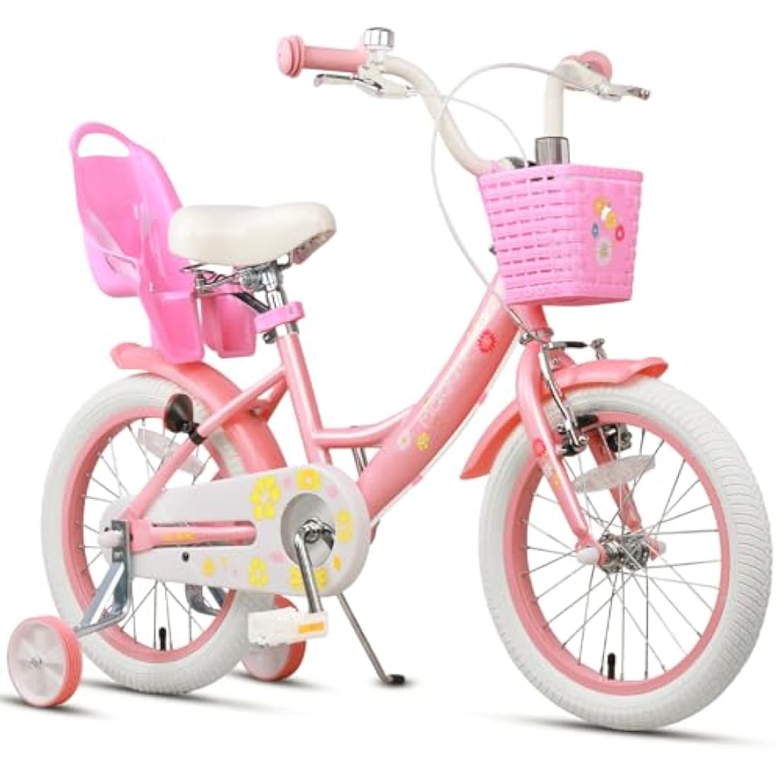 Glerc Maggie 16 Inch Girls Bike with Doll Seat and Basket – Pink