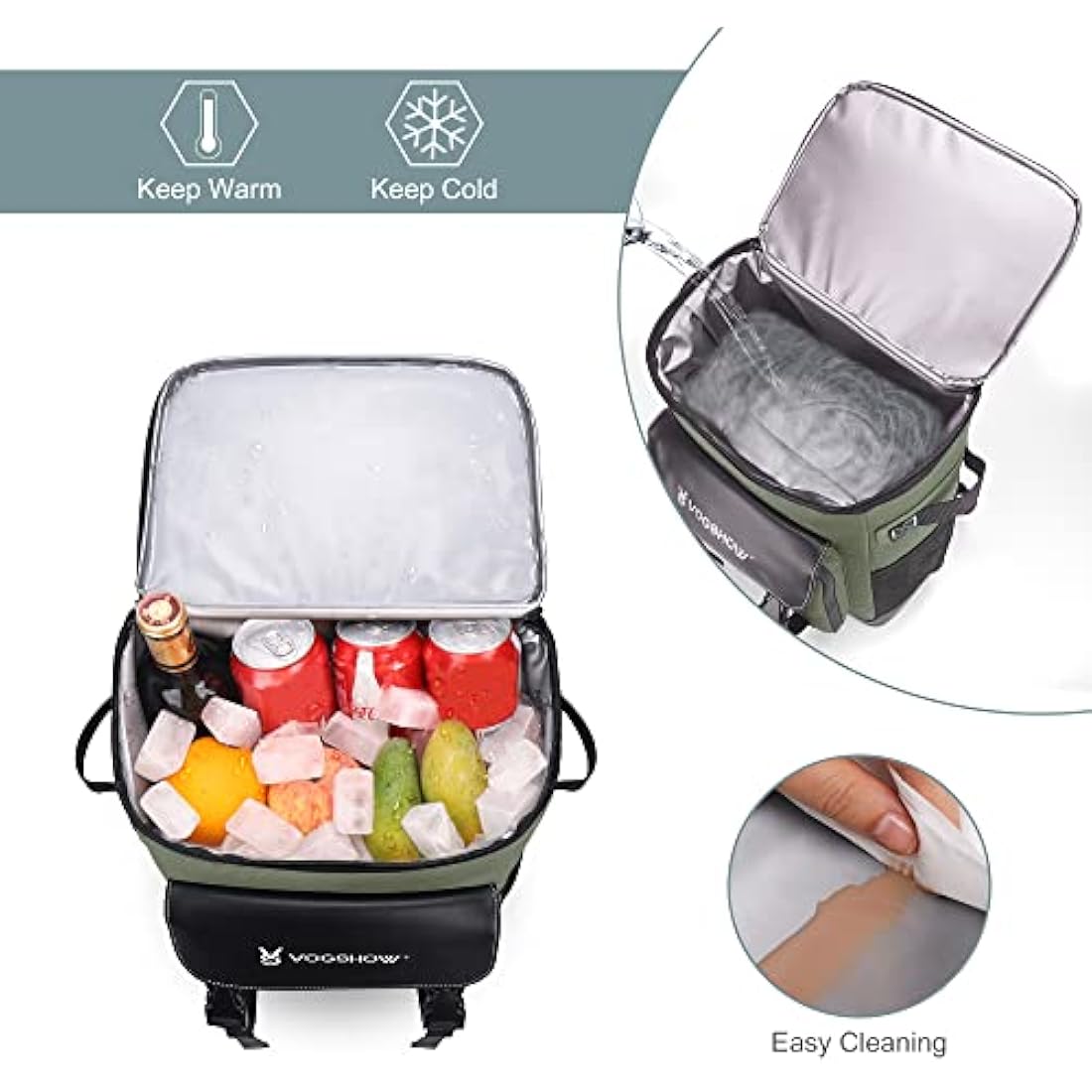 Vogshow 30L Insulated Cooler Backpack – Leakproof Waterproof Picnic Bag