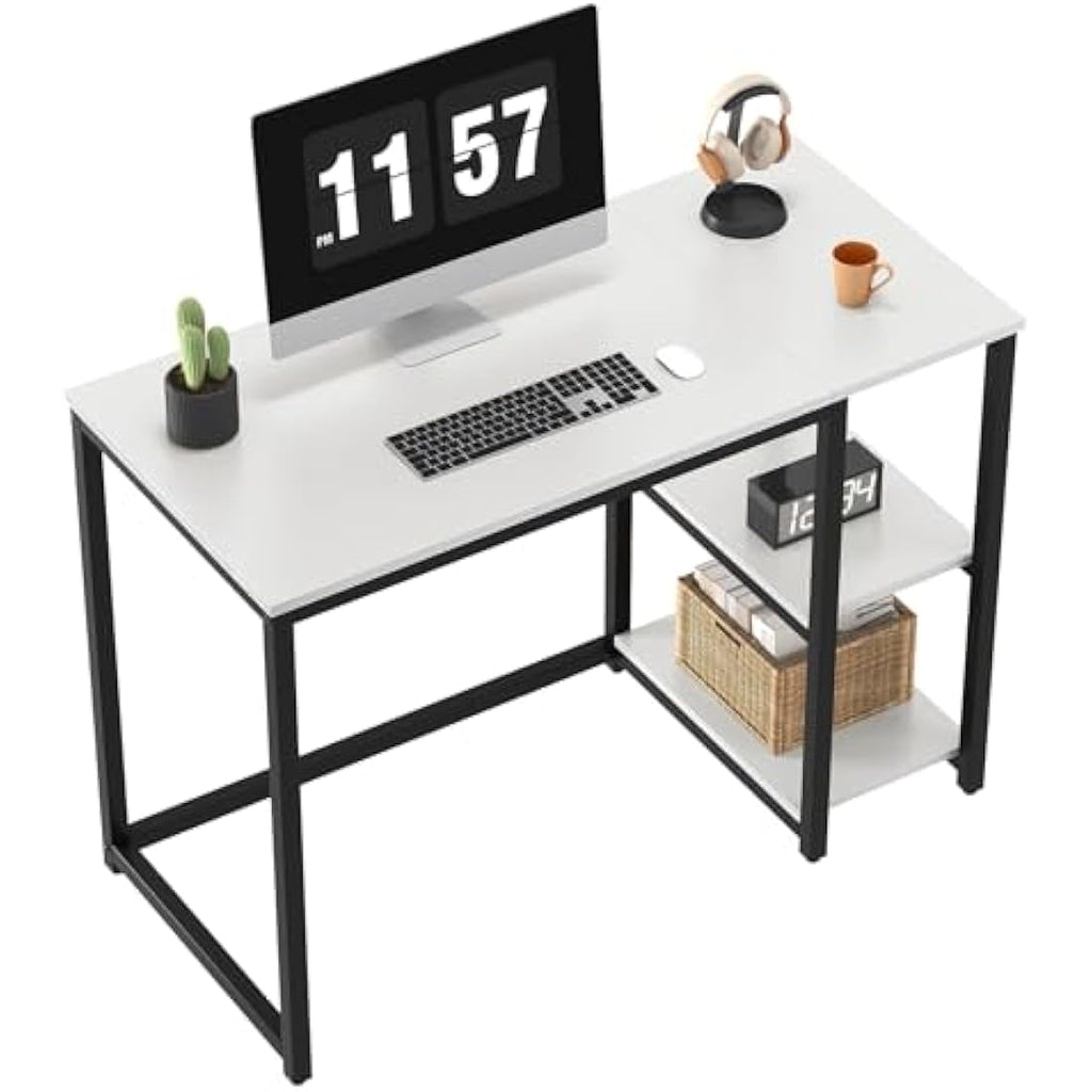 WOHOMO 100cm Computer Desk | Small Home Office Writing Table - White