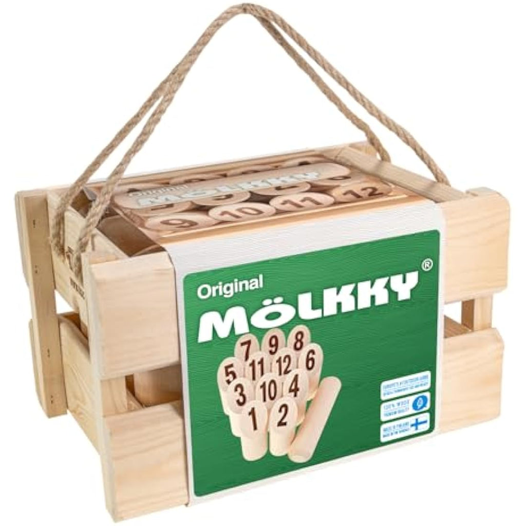 Mölkky Original Finnish Birch Wood Outdoor Throwing Game with Box
