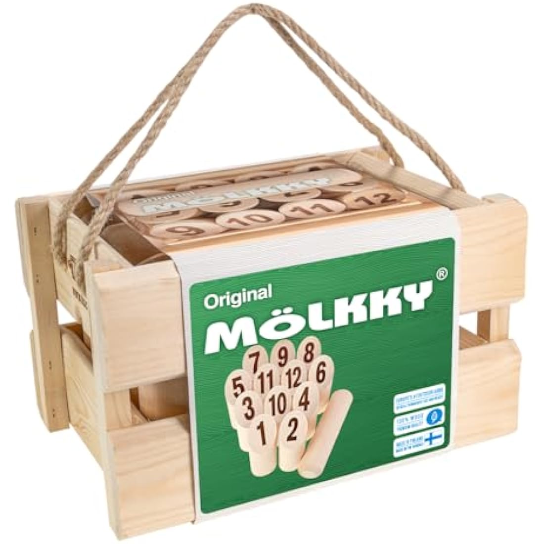 Mölkky Original Finnish Birch Wood Outdoor Throwing Game with Box