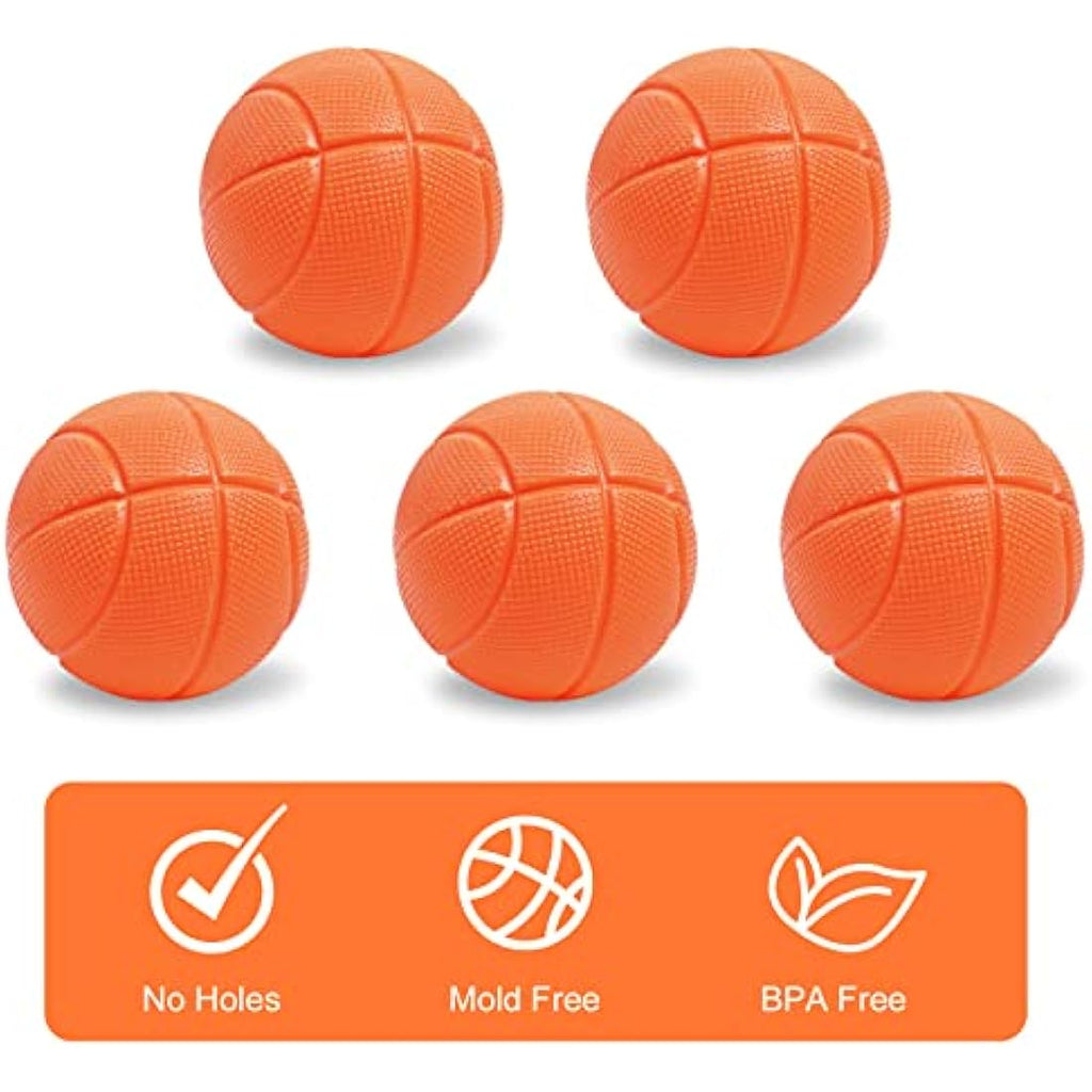 Vicloon Bath Basketball Hoop Set | 5 Balls & Suction Cup Toddler Toy