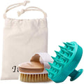 Jolof Store Scalp Massager & Body Brush Set | Silicone & Natural Bristle