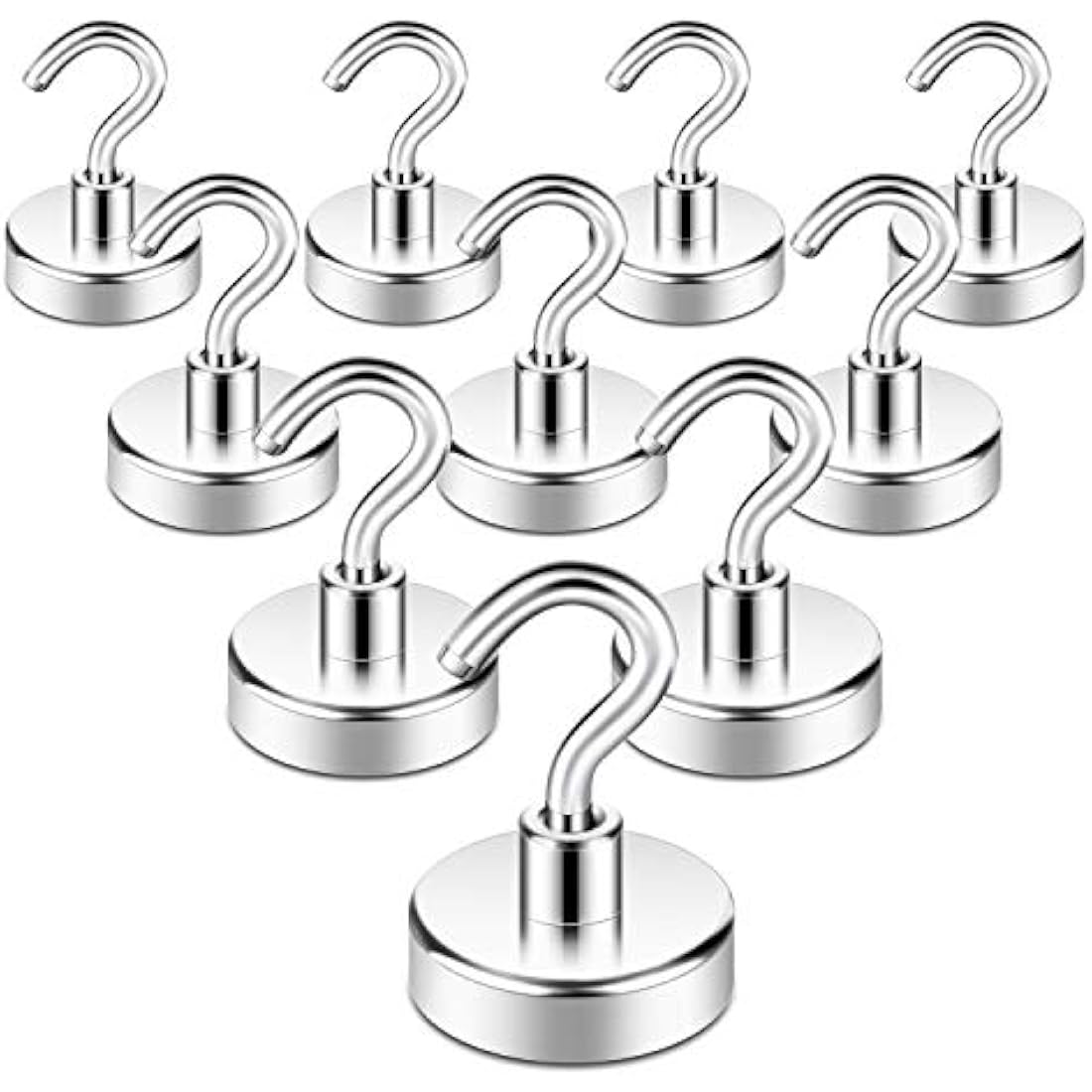 Neosmuk Magnetic Hooks – 20lbs Heavy Duty Neodymium Magnets (10 Pack)