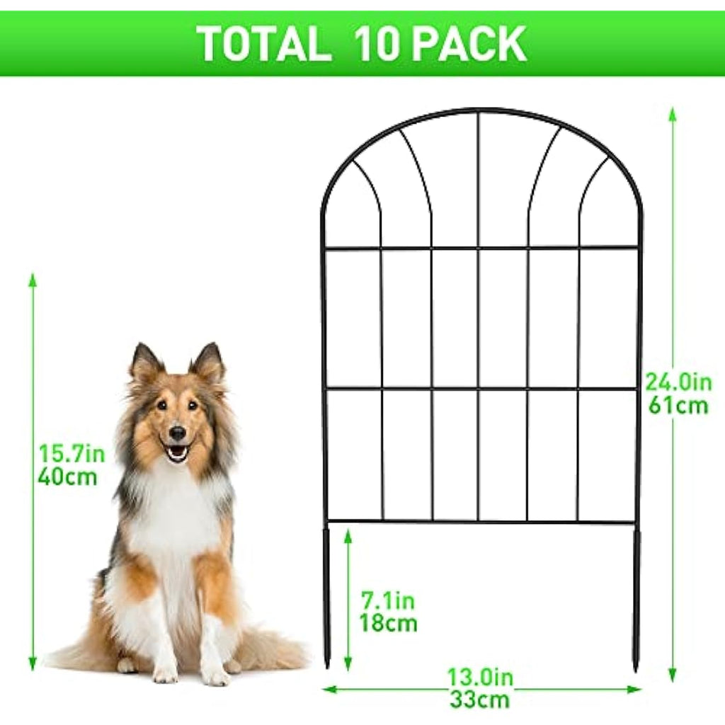 Metal Garden Fence – 10 Pack Rustproof Decorative Wire Panels