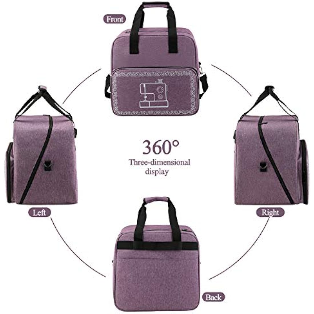 Coopay Overlocker Machine Bag – Large Waterproof Travel Carry Case, Purple