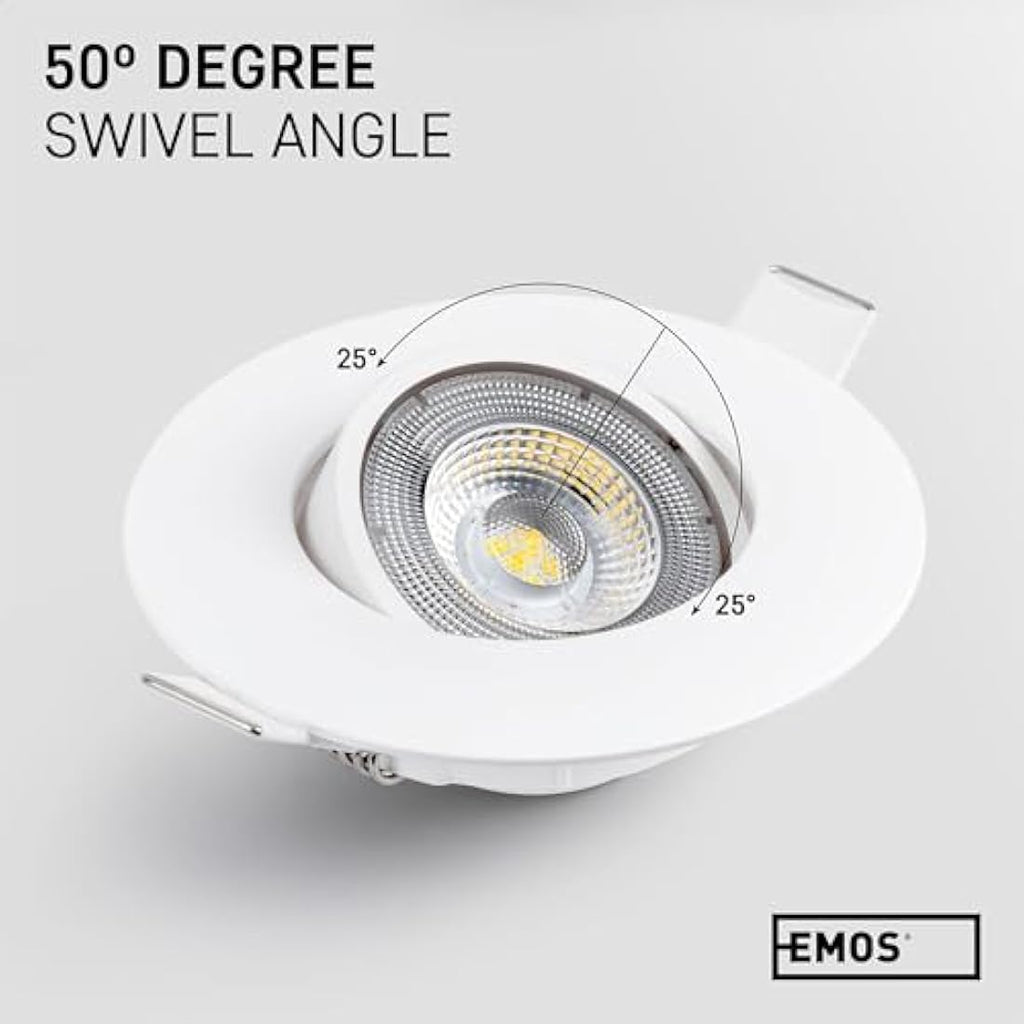 EMOS LED Recessed Ceiling Spotlights - 5W Cold White Ultra Slim - Pack of 12