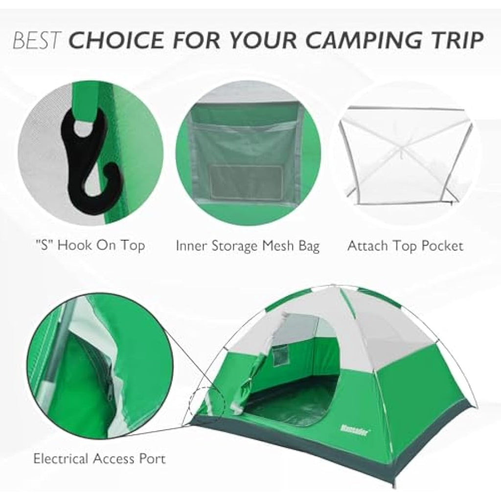 Mansader 2-3 Person Dome Camping Tent – Waterproof Lightweight Hiking Shelter