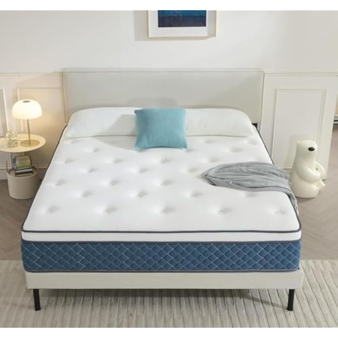Hiimgo Double Pocket Sprung Mattress | Medium Firm Memory Foam Box