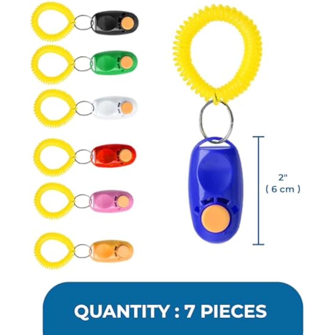 Jolof Store Dog Training Clickers with Wrist Bands - 7 Pack Set