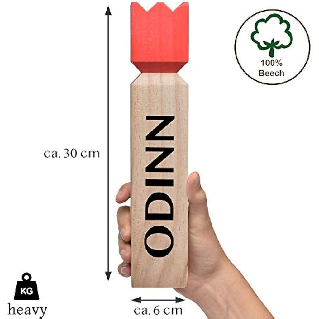 Toyfel Odinn XXL Kubb Game – FSC Beechwood Viking Chess with Bag