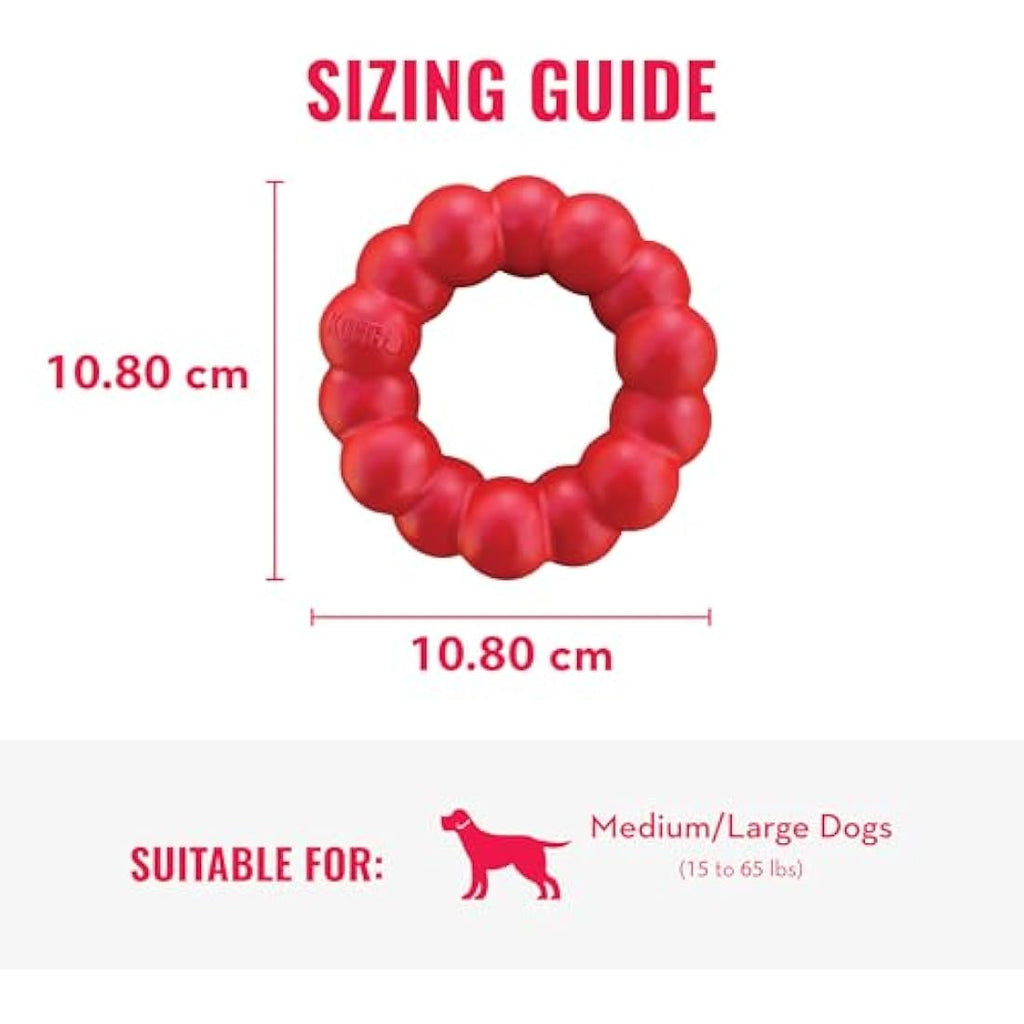 KONG Ring Durable Natural Rubber Dog Chew Toy for Medium/Large Dogs