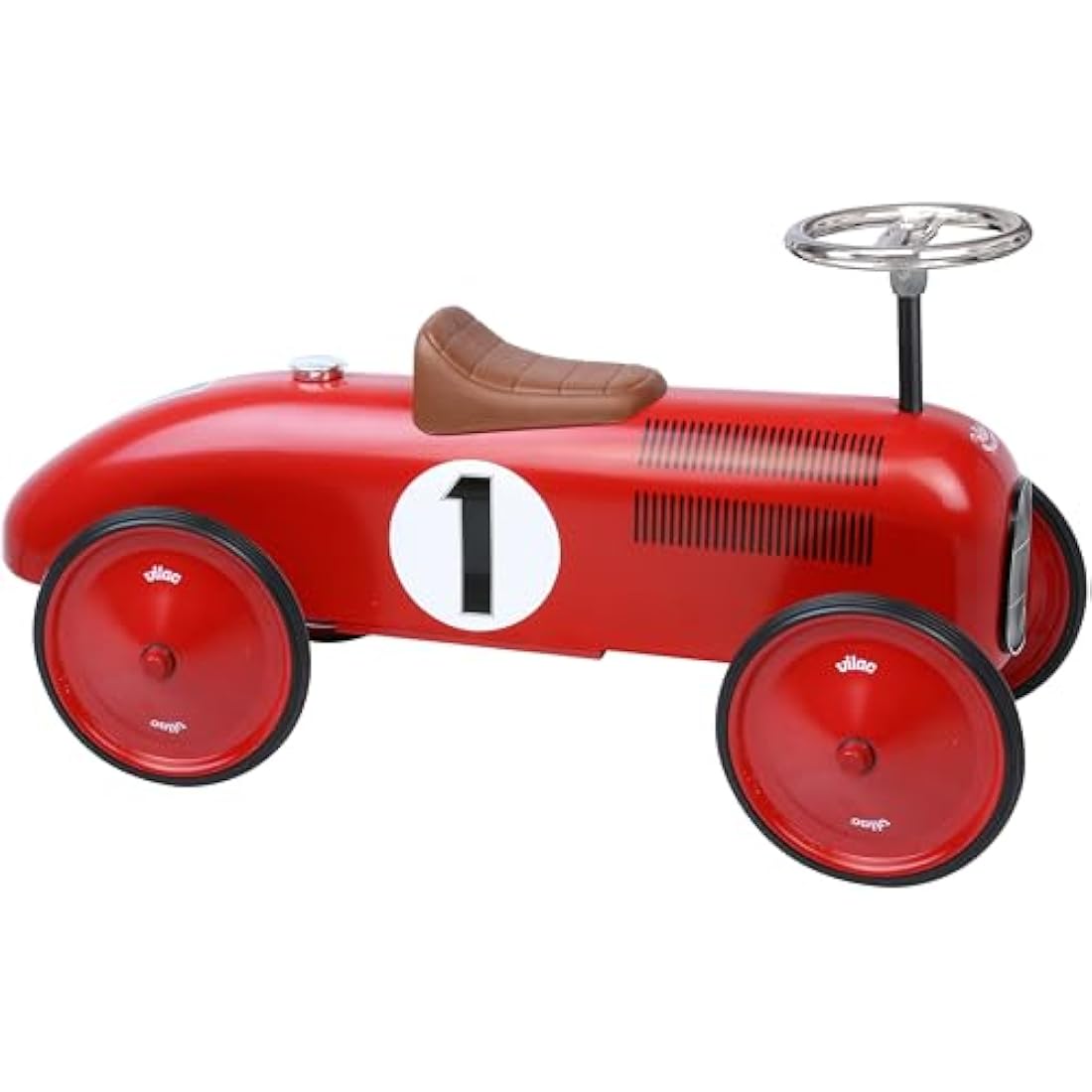 Vilac Red Metal Car – Vintage Style Ride-On Toy for Toddlers