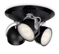 Philips Dyna LED 3-Bulb Ceiling Spotlight – Black Swivel Light