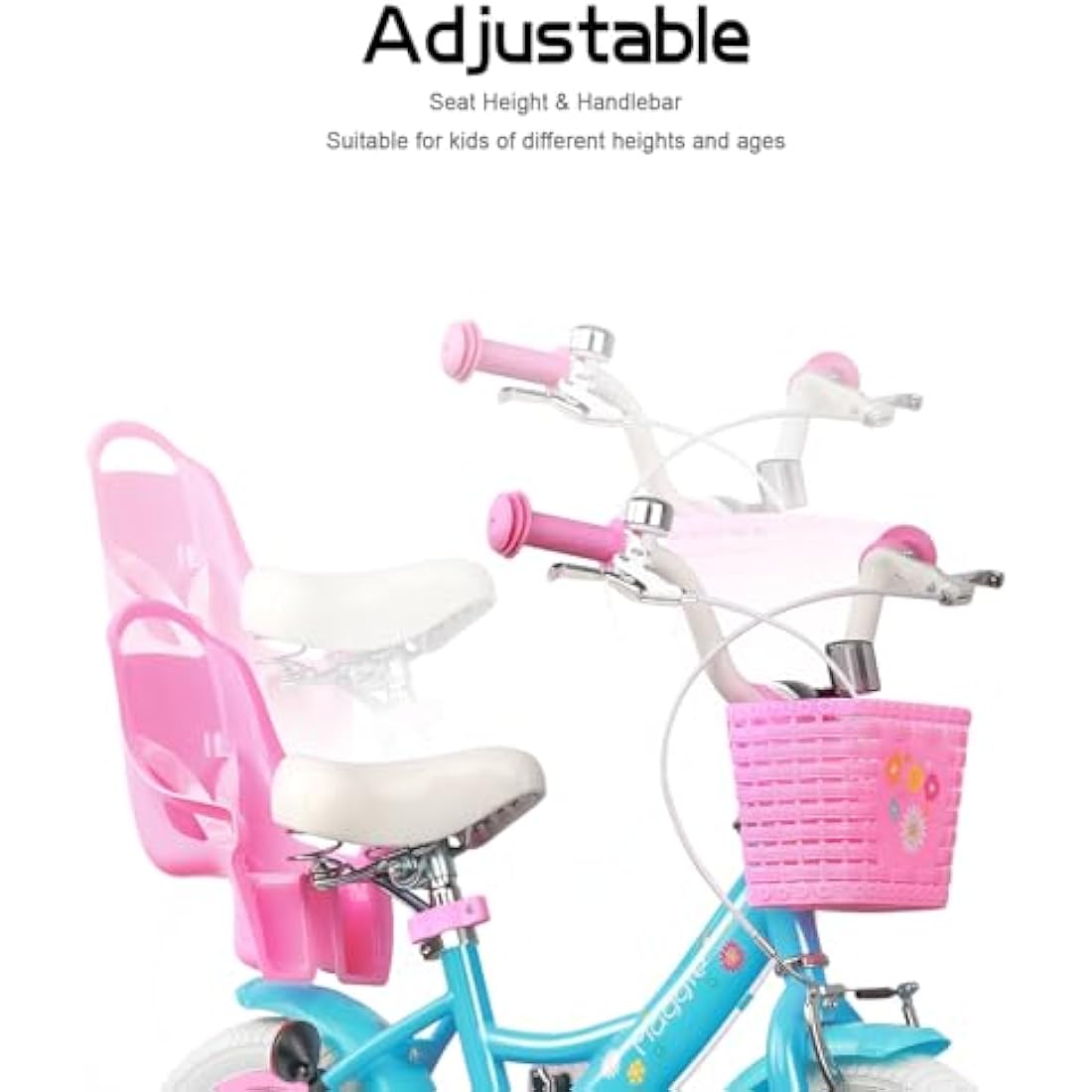 Glerc Maggie 12 Inch Girls Bike with Doll Seat and Basket – Steel Frame