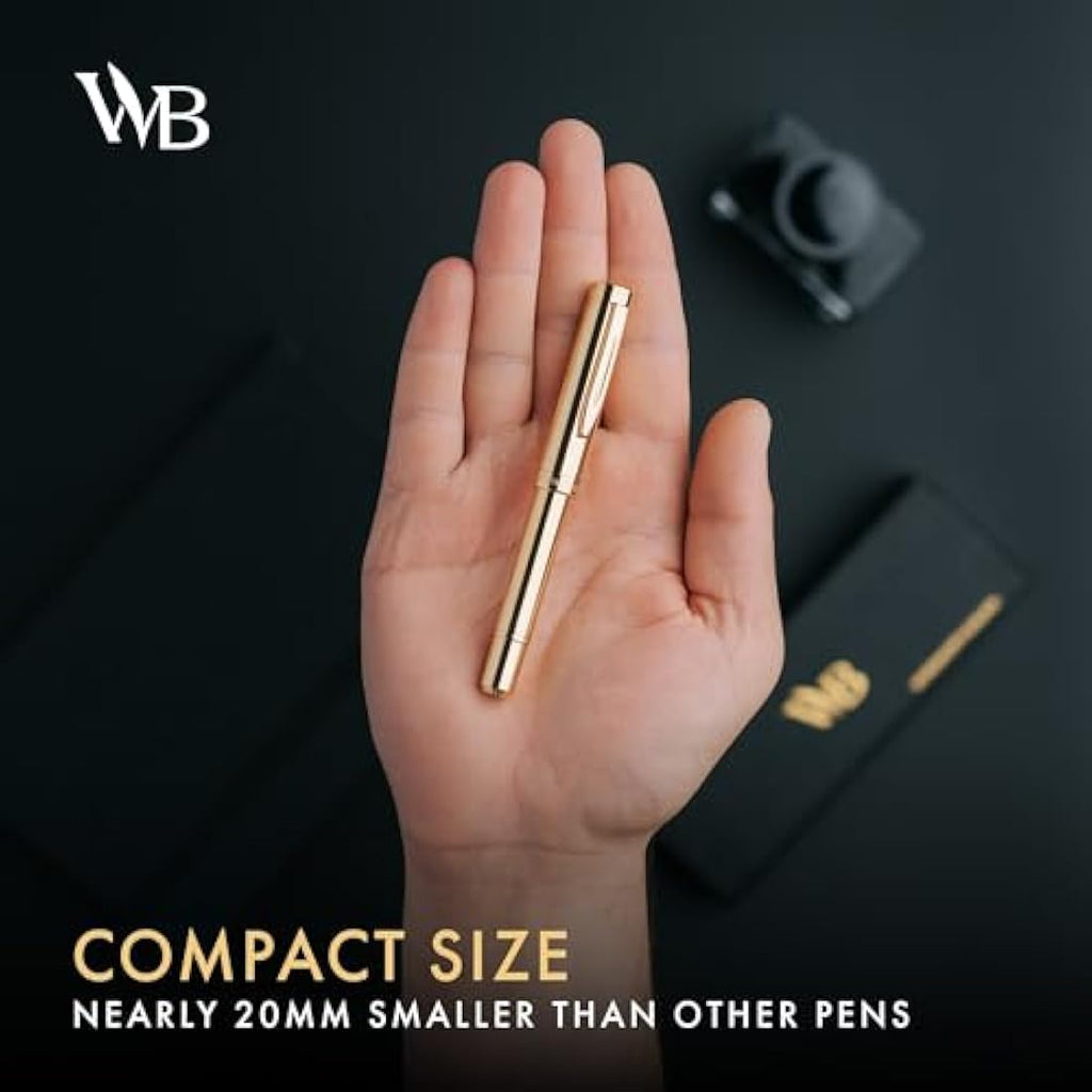 Wordsworth and Black Luxury EDC Fountain Pen - Gold Finish Pocket Set