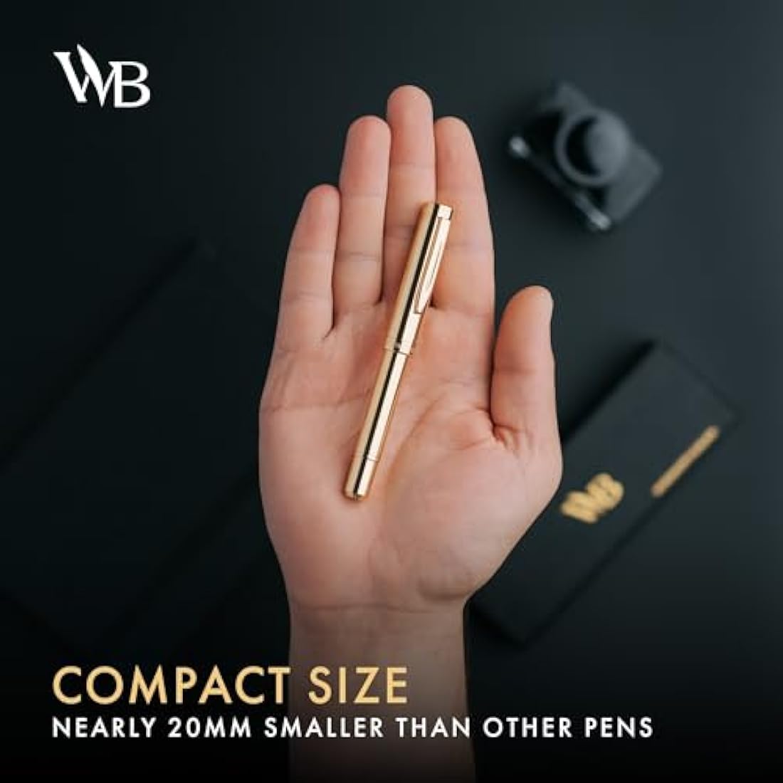 Wordsworth and Black Luxury EDC Fountain Pen - Gold Finish Pocket Set