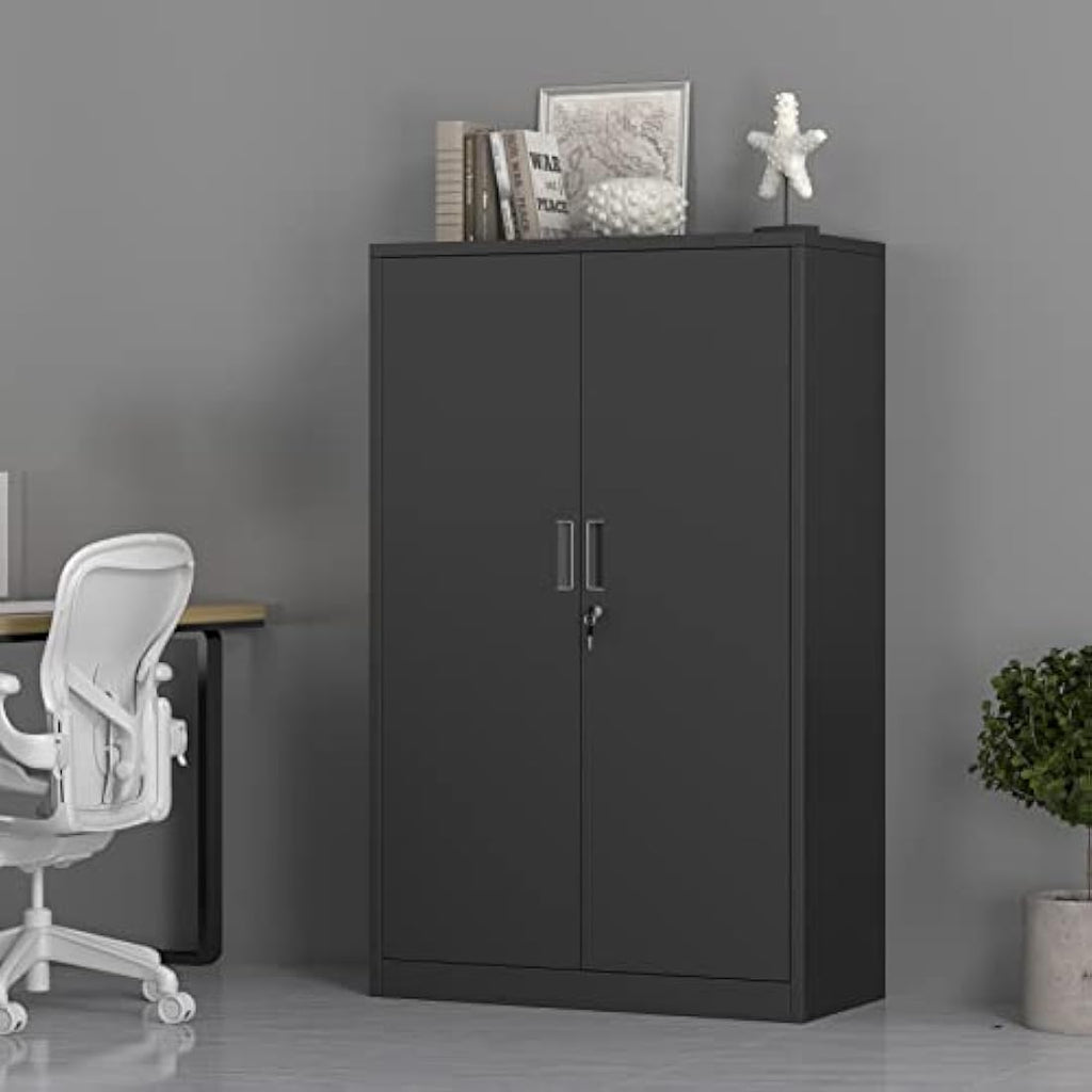 Jolof Store Metal Storage Cabinet | Lockable Steel Cupboard with 3 Shelves