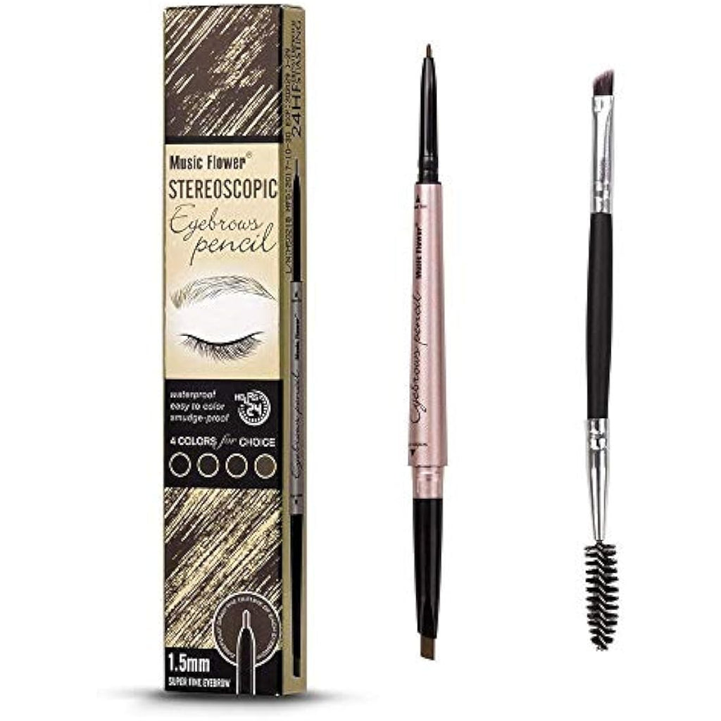 HeyBeauty Waterproof Eyebrow Pencil with Brow Brush – Light Coffee