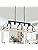 5-Light Linear Farmhouse Chandelier – Rustic Wood Grain Metal