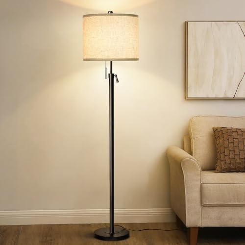 Modern Floor Lamp | Height Adjustable Standing Lamp with Bulb