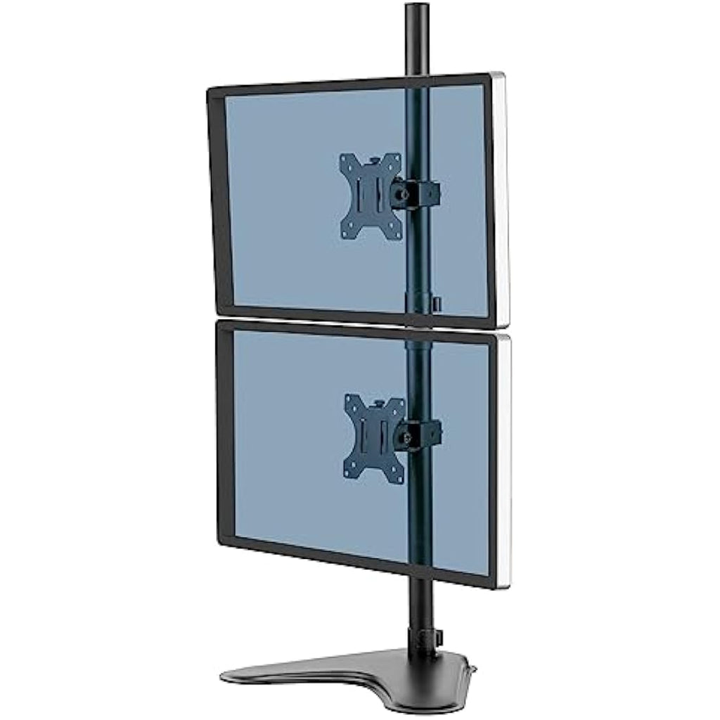 Fellowes Dual Stacking Monitor Arm – Adjustable Freestanding VESA Mount
