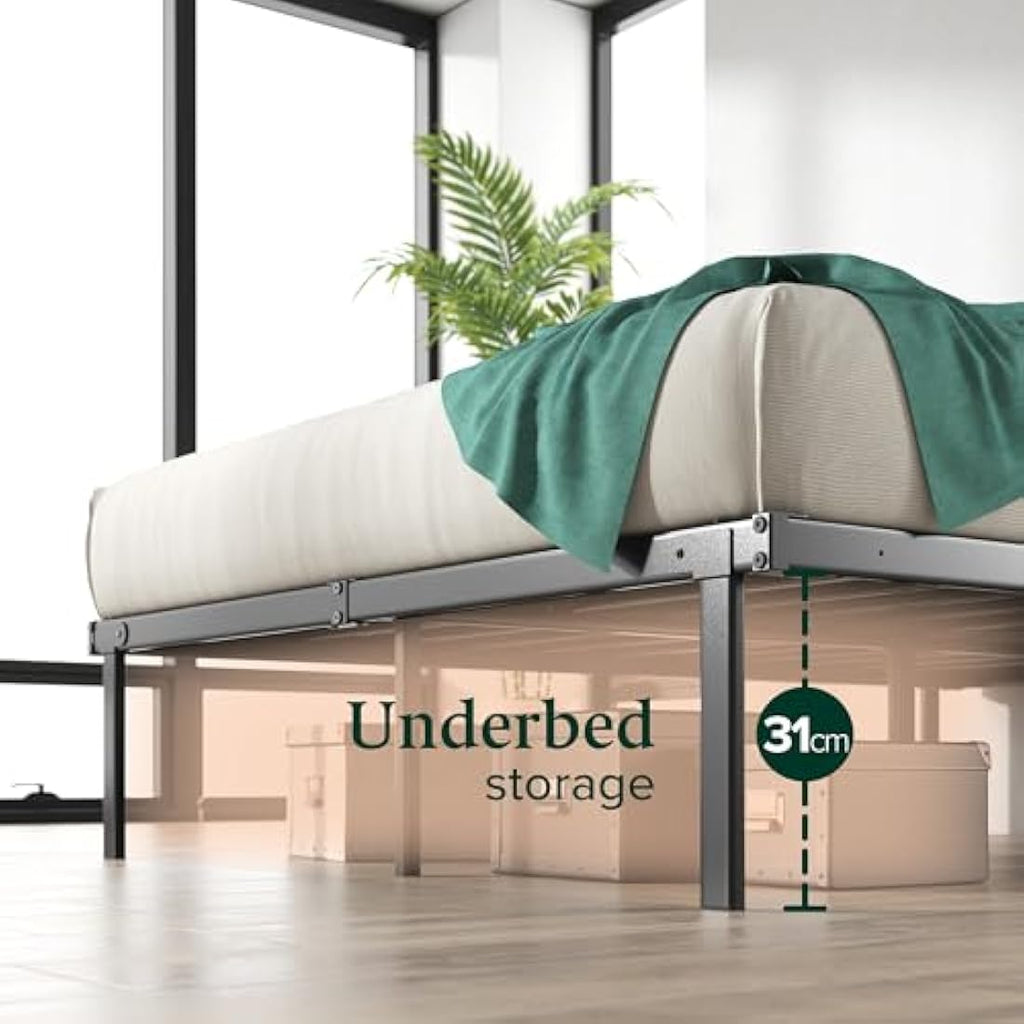 Zinus Caleb Super King Metal Bed Frame | 180x200cm Steel Platform Bed