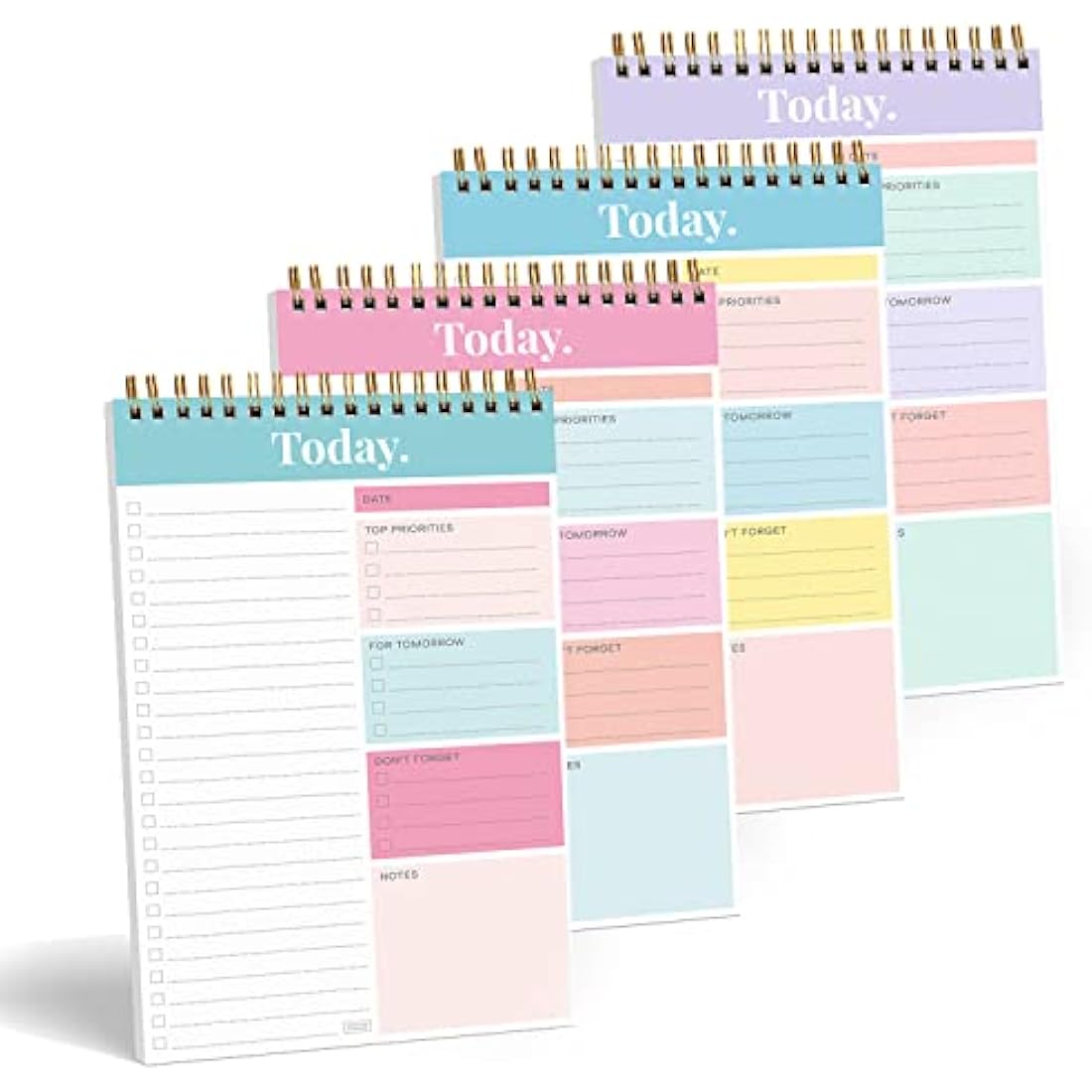 Jolof Store Undated Daily Planner Notepad - 52 Page Spiral To Do List