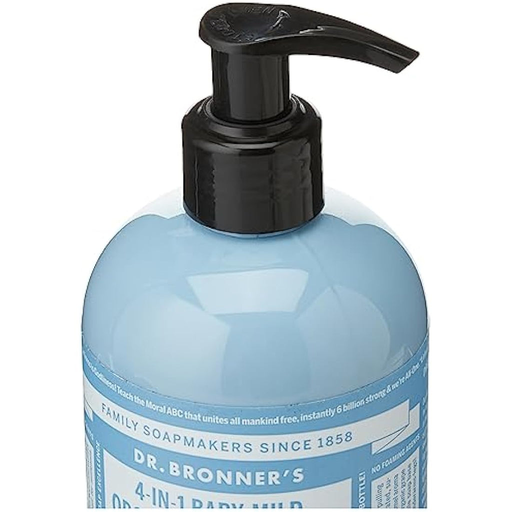 Dr. Bronner’s Unscented Baby Sugar Soap – Organic 4-in-1 Cleanser, 335ml