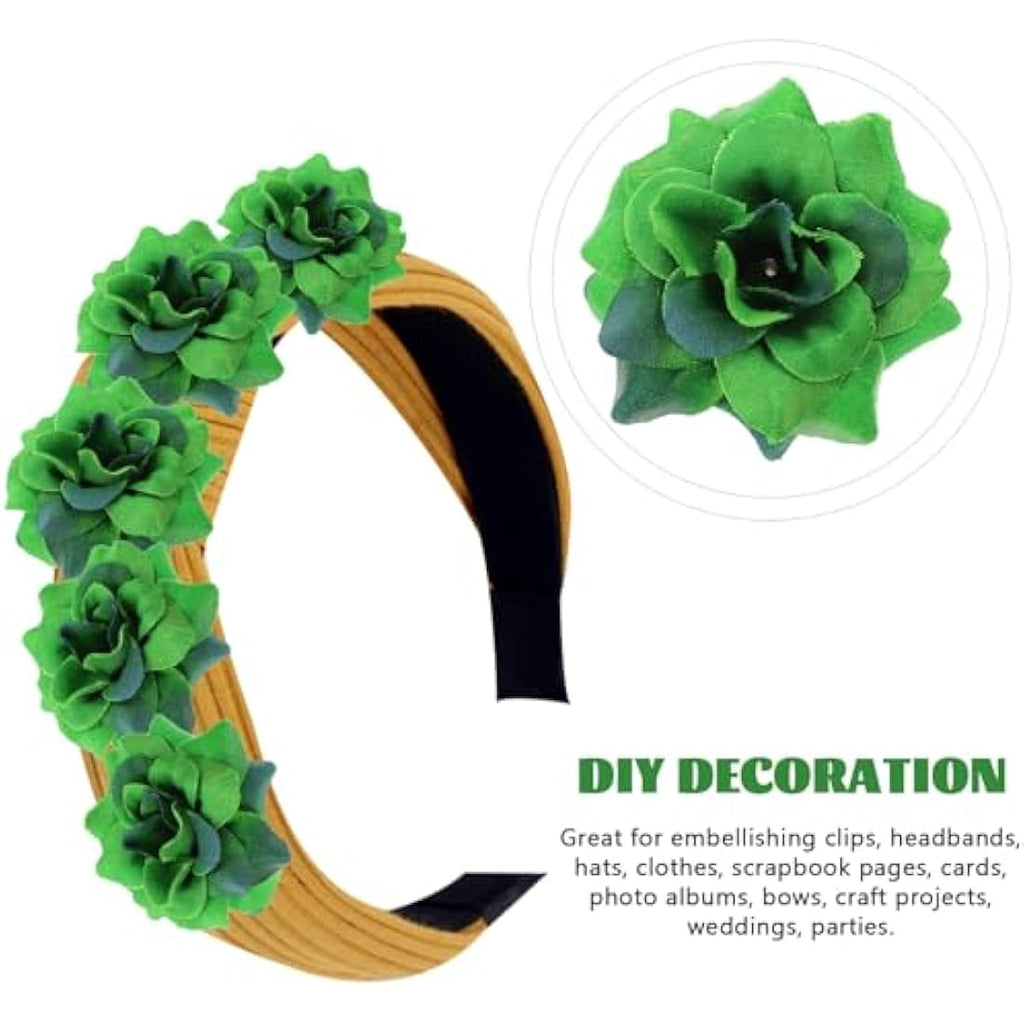 Jolof Store 50pcs Dark Green Silk Rose Flower Heads for DIY Crafts
