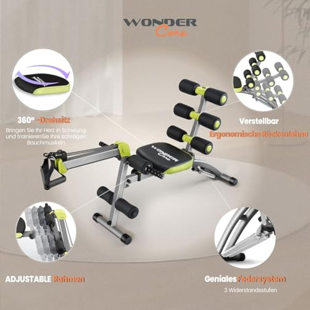 Wonder Core 2 – 12-in-1 Home Gym Core Trainer with Rower & Twisting Seat