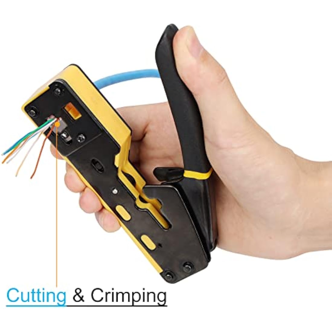 Solsop RJ45 Pass Through Crimp Tool Kit with Ethernet Tester & Connectors